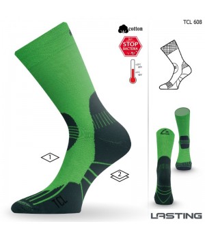 Zelené trekingové ponožky s obsahem iontů stříbra