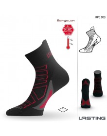 Černé běžecké ponožky s obsahem iontů stříbra a prodlouženým zadním lemem
