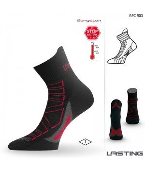 Černé běžecké ponožky s obsahem iontů stříbra a prodlouženým zadním lemem