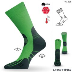 Zelené trekingové ponožky s obsahem iontů stříbra